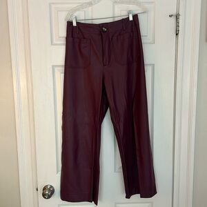 Maeve Collette Faux Leather Pants, Purple